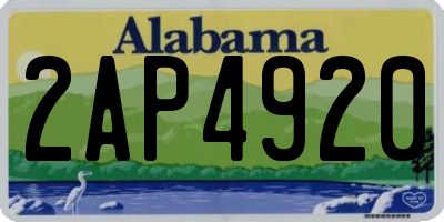 AL license plate 2AP4920