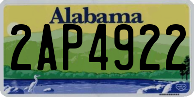 AL license plate 2AP4922
