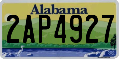 AL license plate 2AP4927
