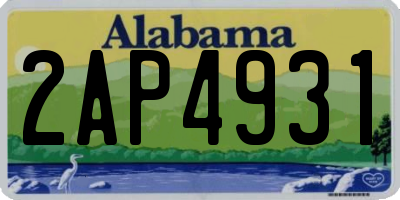 AL license plate 2AP4931