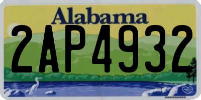 AL license plate 2AP4932