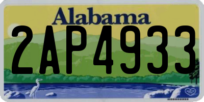 AL license plate 2AP4933