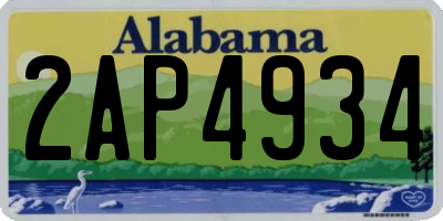 AL license plate 2AP4934