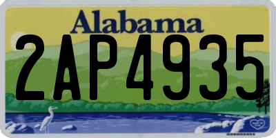 AL license plate 2AP4935