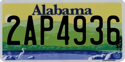 AL license plate 2AP4936