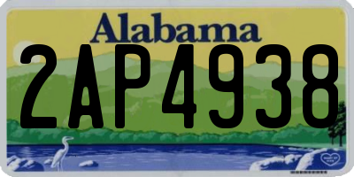 AL license plate 2AP4938