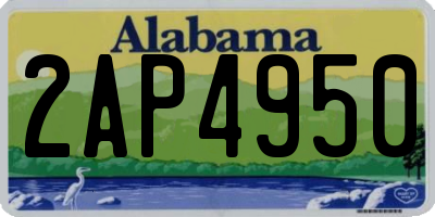 AL license plate 2AP4950