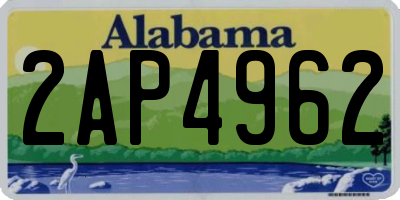 AL license plate 2AP4962