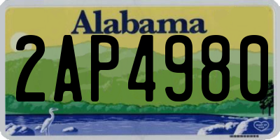 AL license plate 2AP4980