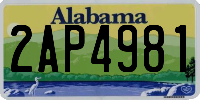 AL license plate 2AP4981