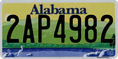 AL license plate 2AP4982