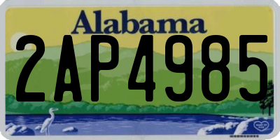 AL license plate 2AP4985