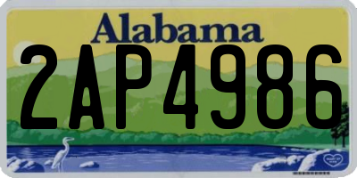 AL license plate 2AP4986