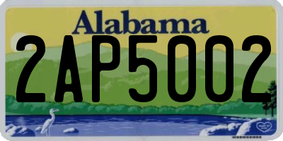 AL license plate 2AP5002