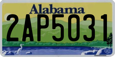 AL license plate 2AP5031
