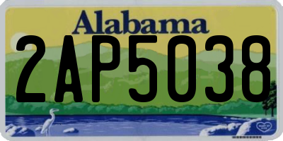 AL license plate 2AP5038