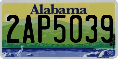 AL license plate 2AP5039