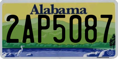 AL license plate 2AP5087