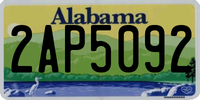 AL license plate 2AP5092
