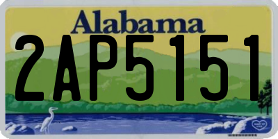AL license plate 2AP5151