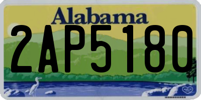 AL license plate 2AP5180