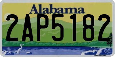 AL license plate 2AP5182