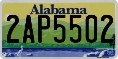 AL license plate 2AP5502