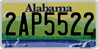 AL license plate 2AP5522