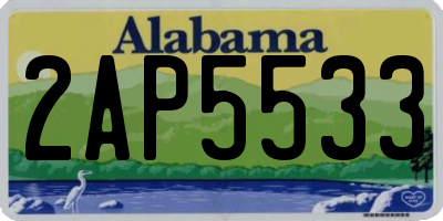 AL license plate 2AP5533
