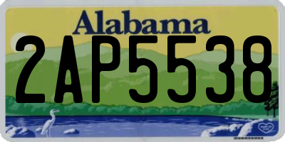 AL license plate 2AP5538