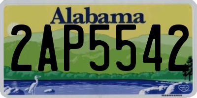 AL license plate 2AP5542