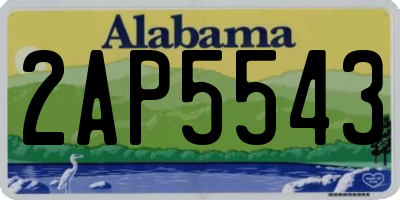 AL license plate 2AP5543