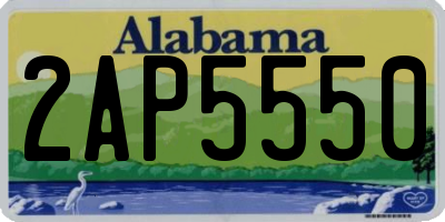 AL license plate 2AP5550