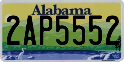 AL license plate 2AP5552
