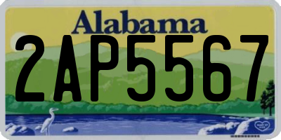 AL license plate 2AP5567