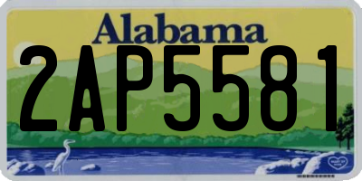 AL license plate 2AP5581