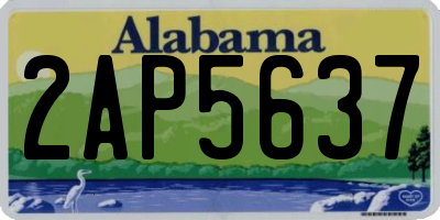 AL license plate 2AP5637