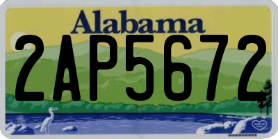 AL license plate 2AP5672
