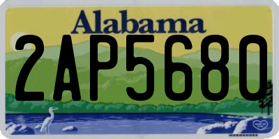 AL license plate 2AP5680