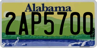 AL license plate 2AP5700