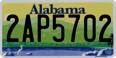 AL license plate 2AP5702