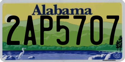 AL license plate 2AP5707
