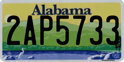 AL license plate 2AP5733