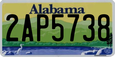 AL license plate 2AP5738