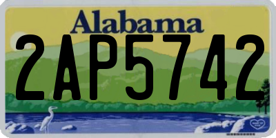AL license plate 2AP5742