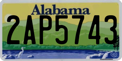 AL license plate 2AP5743