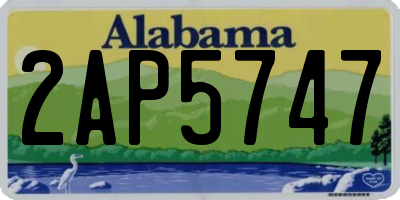 AL license plate 2AP5747