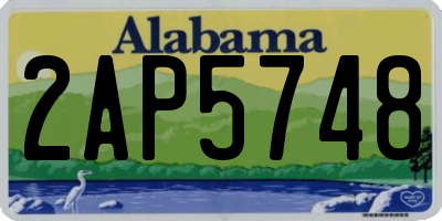 AL license plate 2AP5748