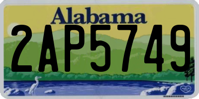 AL license plate 2AP5749