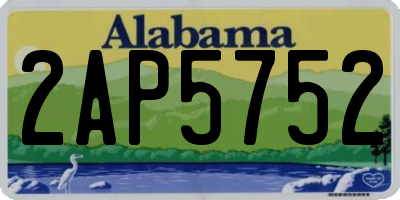 AL license plate 2AP5752